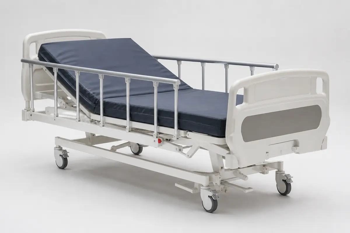 Hospital bed in a home-care setting in Hyderabad